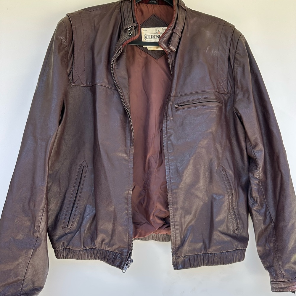Maroon geronimo men’s vintage 100% leather jacket